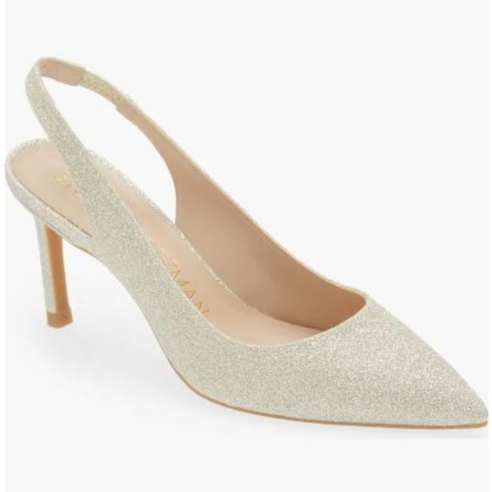 NWB Stuart Weitzman Shiny Pointed Toe Slingback Pump